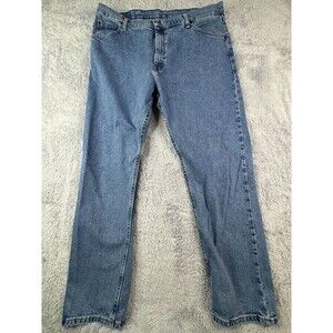 Wrangler Men's 40x32 (39x30) Blue Denim Regular Fit Straight Leg Western Jeans